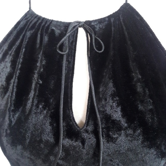 90's EXPRESS Black Velvet Dress Small - Picture 2 of 7